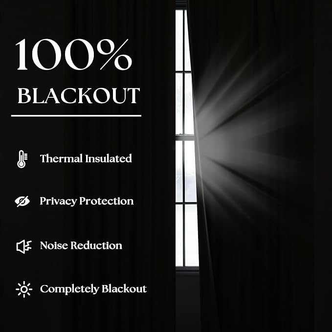 Dusty Blue Linen Black Out 120 Inch Curtains for Living Room 2 Panels Set | Pinch Pleated Back Tab Drapes, Two Layer Design, Thermal Insulated Full Blackout Curtains, for Bedroom High Ceiling, W40xL120
