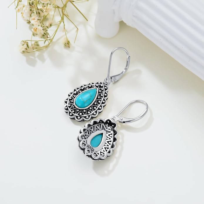 Dorunmo 925 Sterling Silver Western Dangle Earrings for Women Bohemian Earrings Hypoallergenic Christmas Jewelry Gifts for Women