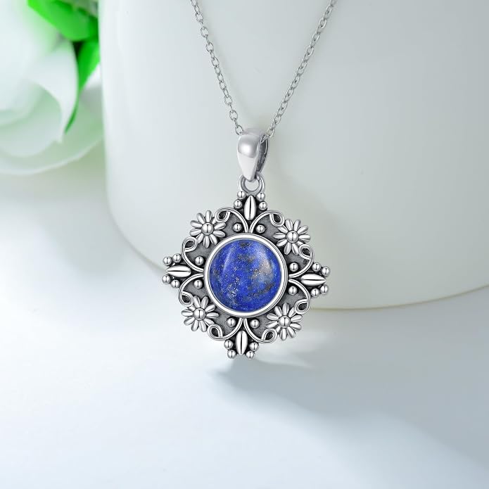 PELOVNY Celtic Knot Necklaces for Women 925 Sterling Silver Gemstone/Birthstone Teardrop Infinity Necklace Irish Celtic Pendant Jewelry Gifts for Mom Daughter Wife