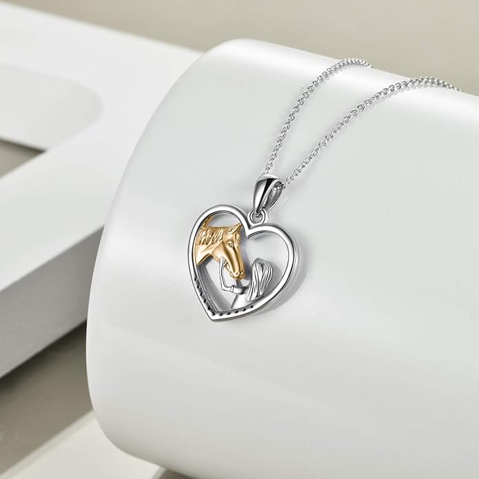 YFN Horse Pendant Necklace Sterling Silver Women with Horse Gift for Women