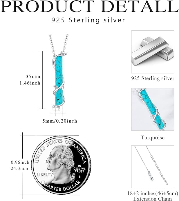 Bar Opal Leaf Necklace For Women S925 Sterling Silver White Opal Pendant with Leaf Charm Bar Pendant Jewelry Gift For Mom Daughter Wife