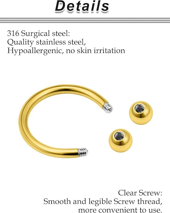 00G 0G 2G 4G 6G 8G 10G 12G 14G 16G Septum Rings Silver Black Surgical Steel Heavy Gauges Earrings Stretching kit Eyebrow Lip Septm Nose Rings Helix Tragus Daith Rook Earrings Hoops 10mm-19mm