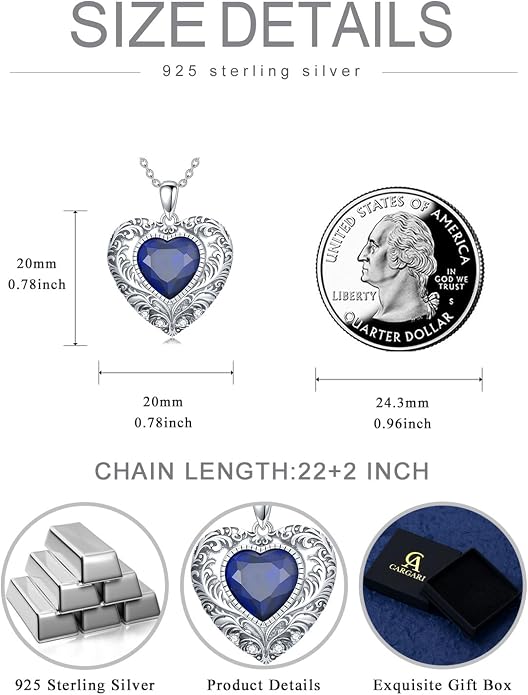 Locket Pendant Necklace for Women, 925 Sterling Silver Dainty Photo Necklace, Christmas Valentine's Day Mother's Day Memorial Jewelry Gifts (With Gift box)
