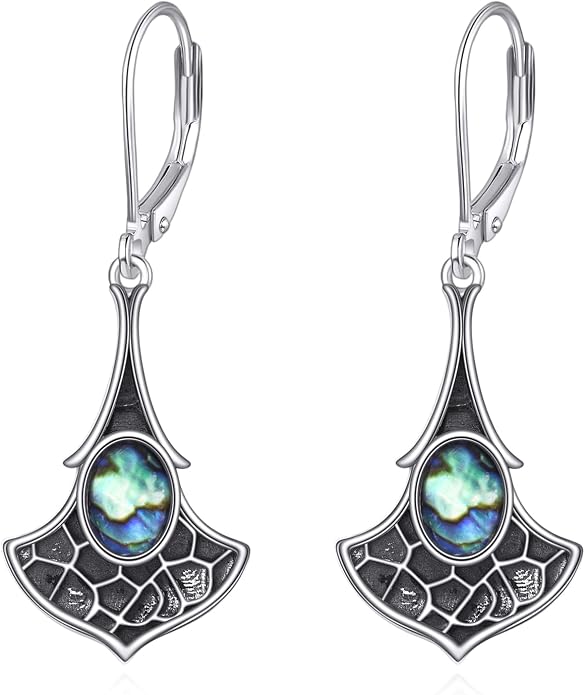 Abalone Shell Dangle Drop Earrings for Women 925 Sterling Silver Filigree Bohemian Earrings Jewelry Gift