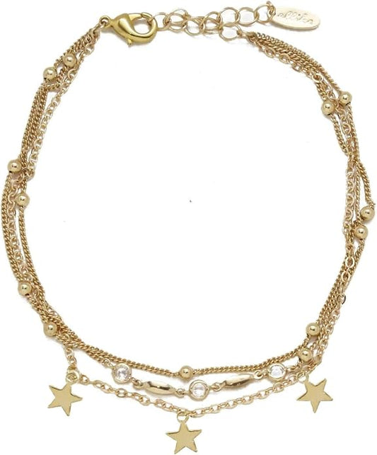 Ettika Anklets for Women. Anklet, 18k Gold or Rhodium Plated. Ankle Bracelets for Women, Jewelry