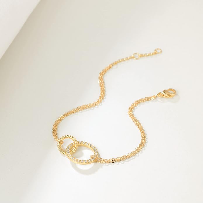 LOYATA Gold Bracelet Gold 14K Gold Filled Dainty Chain Simple Jewelry Gift for Women