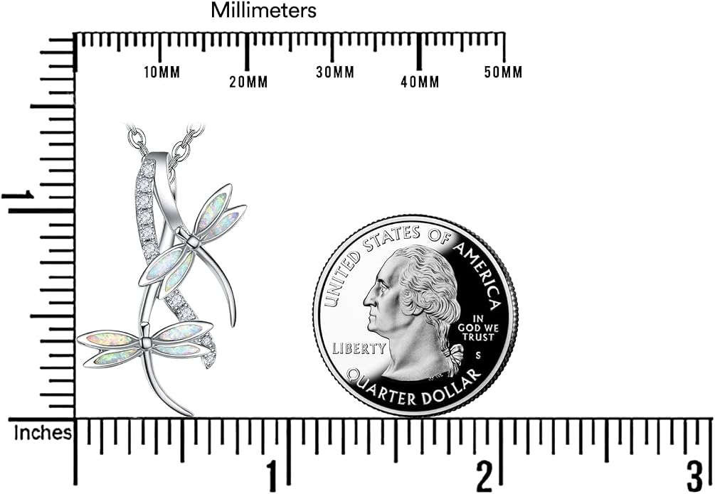 PRAYMOS Dragonfly Gifts 925 Sterling Silver Dragonfly Necklace for Women Dreamy Dragon fly Pendant Dragonflies Jewelry Birthday Gift 18+2" Adjustable Chain