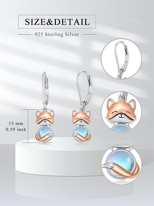 Dorunmo Moonstone Dangle Drop Earrings s925 Sterling Silver Leverback Earrings Filigree Moonstone Jewelry Birthday Gifts for Women