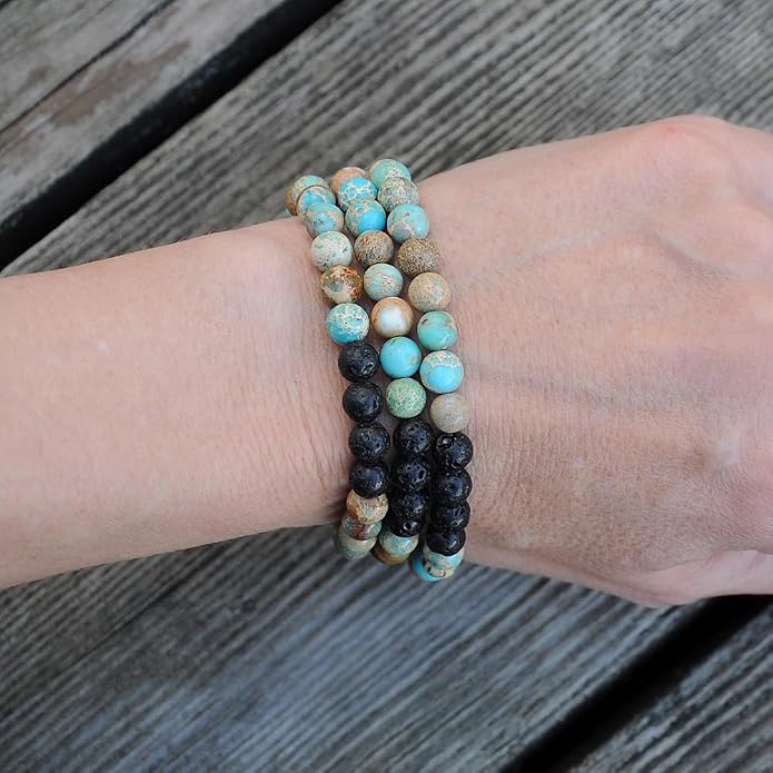 Comfy Yoga - Essential Oil Bracelet - Aromatherapy Bracelet - Lava Stone Bracelet or Necklace - Handmade Yoga Jewelry - Oil Diffuser Wrap Bracelet - Gift for Women