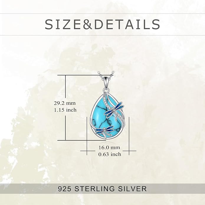 KQF Dragonfly/Butterlfy/Cat/Jellyfish/Bunny/Axolotl/Bee/Mermaid/Hummingbird/Elephant Necklace for Women Sterling Silver Moonstone Pendant Necklace Dragonfly Jewelry Gifts for Women