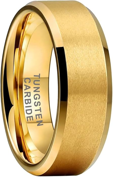 TUTISS 6mm 8mm Tungsten Rings for Men Women Fashion Engagement Wedding Bands Matte Finish Beveled Edges Comfort Fit