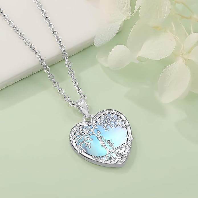 Odinstone Tree of Life Necklace, Sterling Silver Pendant for Women Family Tree Necklaces Jewelry for Mom/Wife/Grandma(With Fine Gift Box)