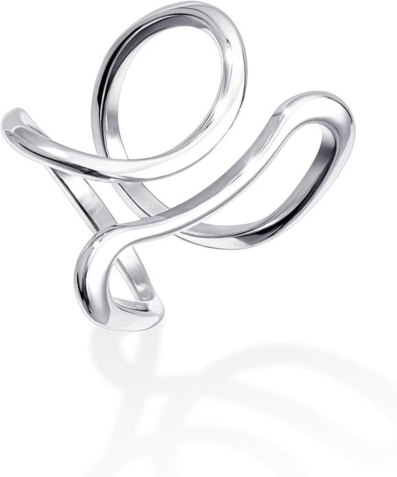 Gelbesty Waterproof Gold Statement Rings for Women, 14K Gold Plated Chunky Open Stackable Rings Non Tarnish Fashion Adjustable Stainless Steel Pinky Knuckle Signet Vintage Ring Jewelry Size 5-11