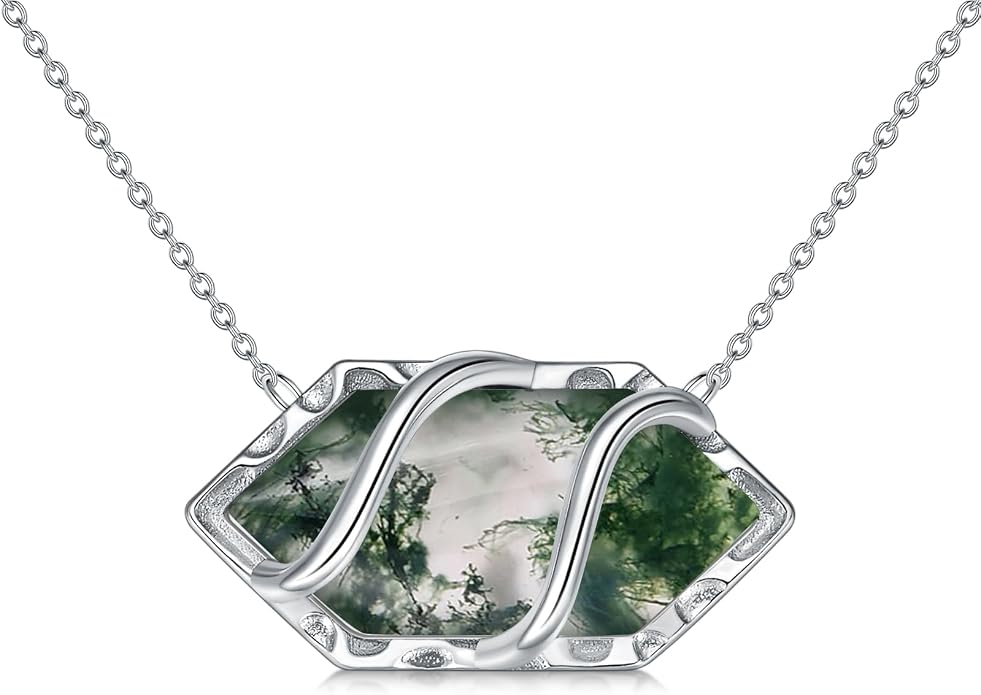 HPQQ Teardrop Necklace 925 Sterling Silver Filigree Gemstone Pendant Necklace Fine Jewelry Birthday Mother's Day Gifts for Women Her Mom