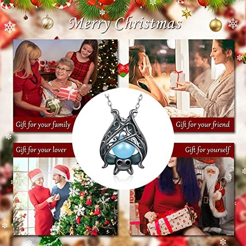 APOTIE 925 Sterling Silver Bat Necklace Bracelet Cute Animal Glowing in the Dark Halloween Jewelry Gift for Women Girl
