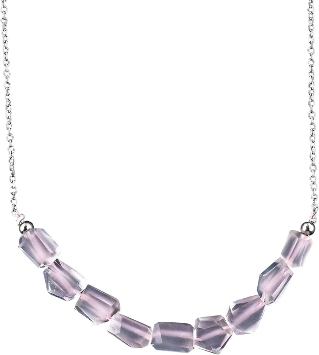 Natural Gemstone Dainty Pendant Necklace for Women Handmade Crystal Jewelry 925 Sterling Silver 18 Inch Chain Healing Chakra Christmas Birthday Gift for Her