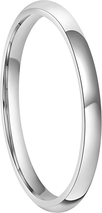 CROWNAL 2mm 4mm 6mm 8mm 10mm Tungsten Wedding Band Ring Men Women Plain Dome Polished Size Comfort Fit Size 3 To 17
