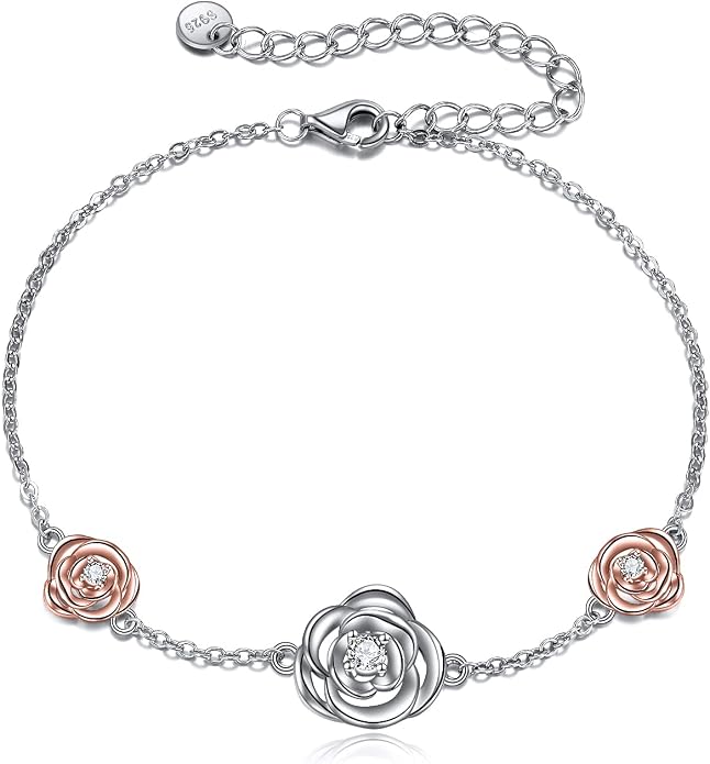 CRMAD Moonstone Moon/Star/Daisy/Turquoise/Rose Flower/Cat/Star/Hecate/Airplane/Pearl/Chakra/Rose Pearl/Butterfly/Wave/Starfish Anklet for Women Sterling Silver Anklet Irish Jewelry