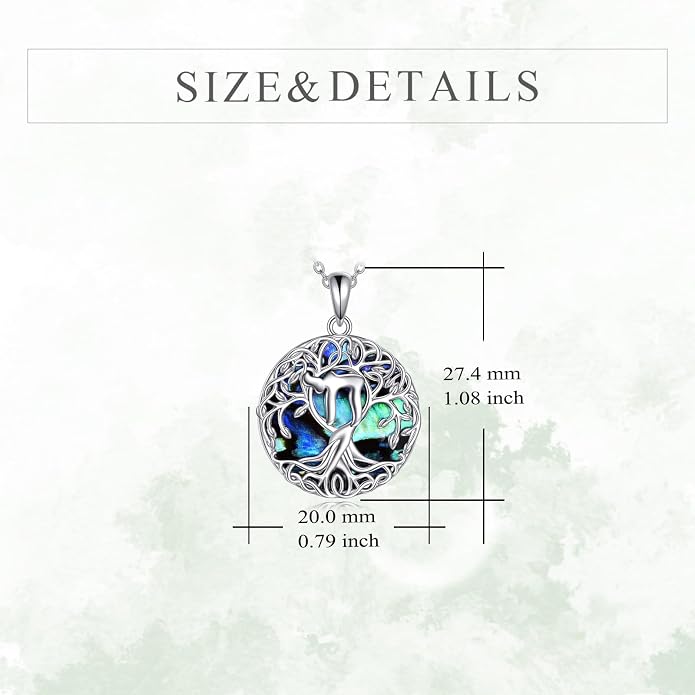 YFN Tree of Life Necklace Sterling Silver Celtic Knot Tree Pendant Jewelry Gifts for Women Men