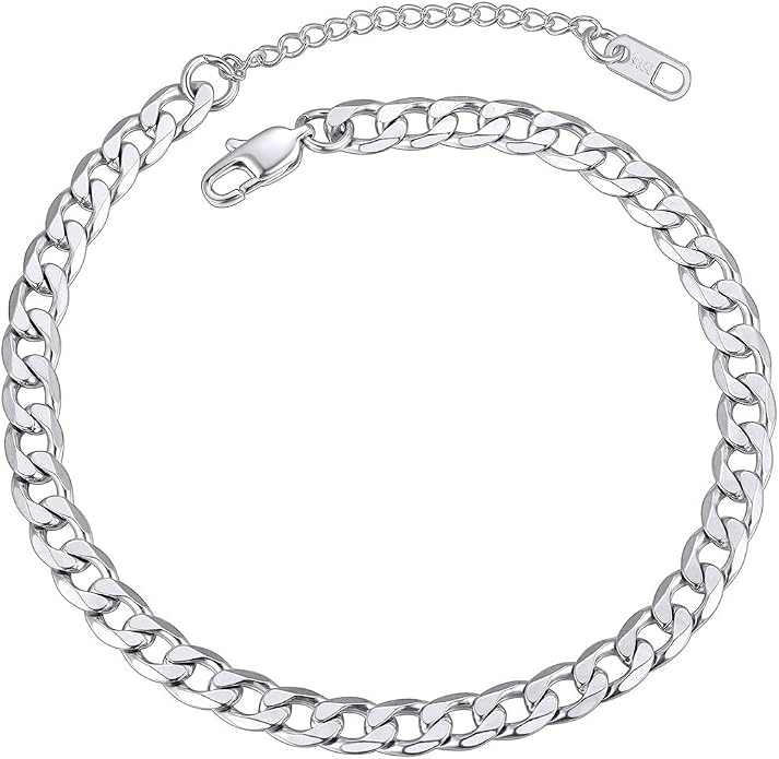 ChainsPro Resizable Anklet Chain for Women Men, Figaro/Wheat/Twist Rope/Cuban Foot Bracelet-Strong with Good Clasp-18K Gold Plated(Send Gift Box)