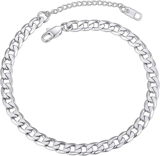 ChainsPro Resizable Anklet Chain for Women Men, Figaro/Wheat/Twist Rope/Cuban Foot Bracelet-Strong with Good Clasp-18K Gold Plated(Send Gift Box)