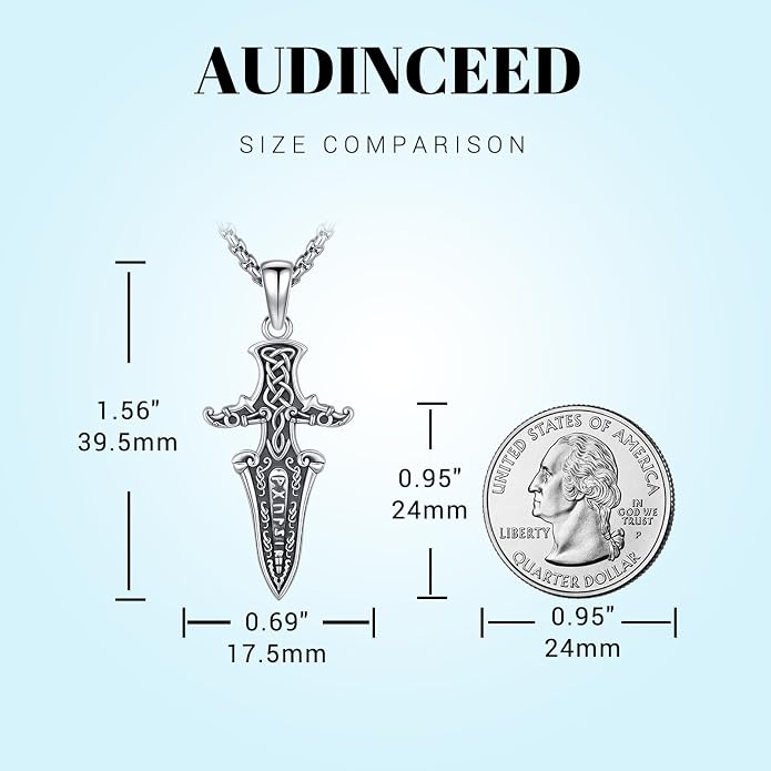 Thors Hammer Necklace/Viking Tree of Life/Valknut/Vegvisir/Triskelion/Sword/Spear Point Arrowhead/Urn Necklace for Ashes/Compass Necklace 925 Sterling Silver Amulet Jewelry for Men Women