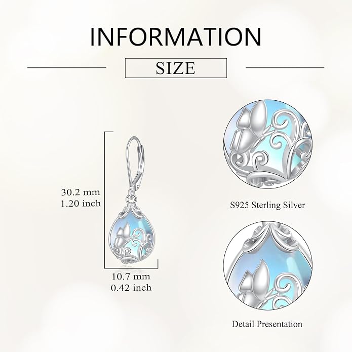 POPLYKE Celtic Filigree Teardrop Drop Dangle Earrings Sterling Silver Leverback Earrings Jewelry for Women
