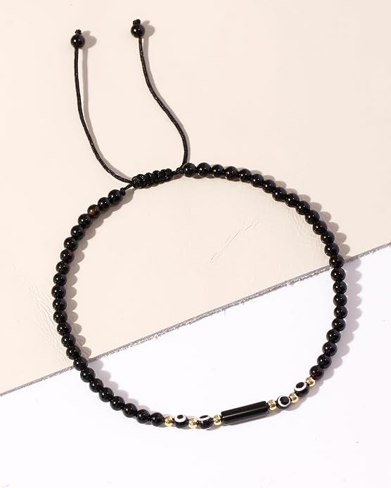 Spiritual Agate Evil Eye Beaded Anklet Protection Beach Jewelry