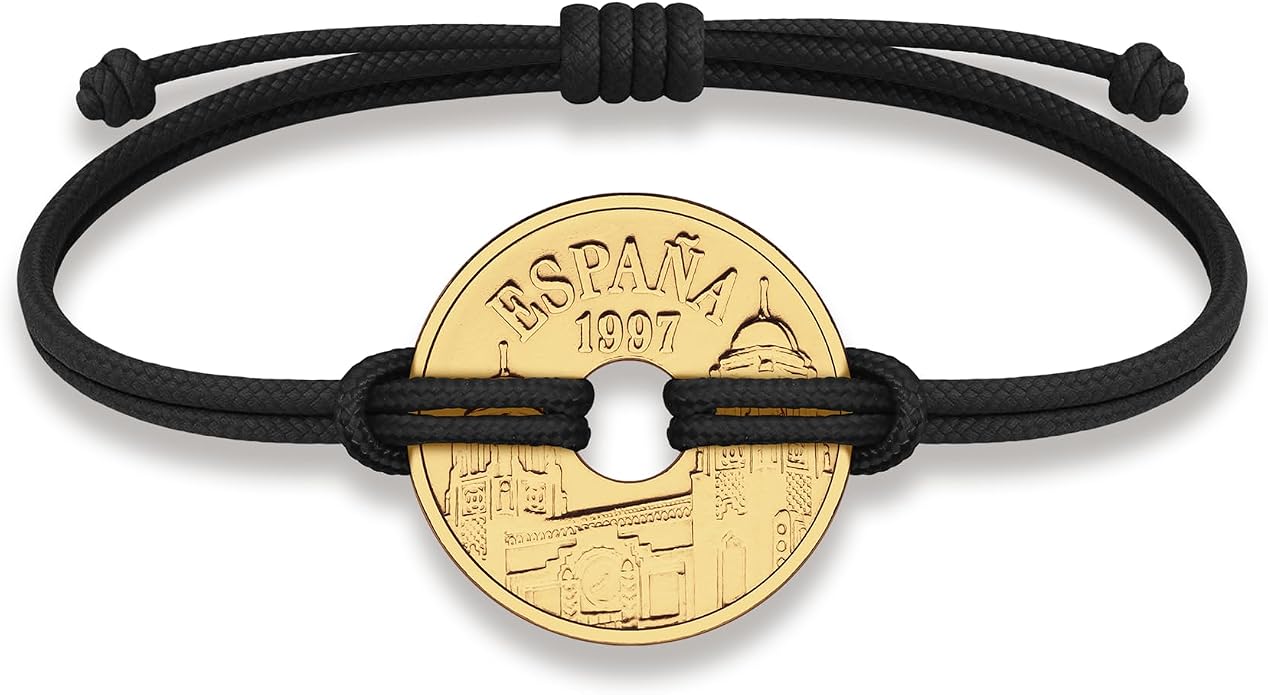 HOBBY OF KINGS Good Luck Coin Bracelet | 18k Gold Plated Wristband | Handmade Jewelry for Collectors and History Lovers