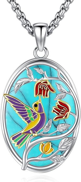 Turquoise Jewelry for Women Men 925 Sterling Silver Pendant Urn Necklaces for Ashes Picture Locket Necklace Thor Hammer Yggdrasil Virgen De Guadalupe St Michael Christopher Judas Witches Knot Necklace