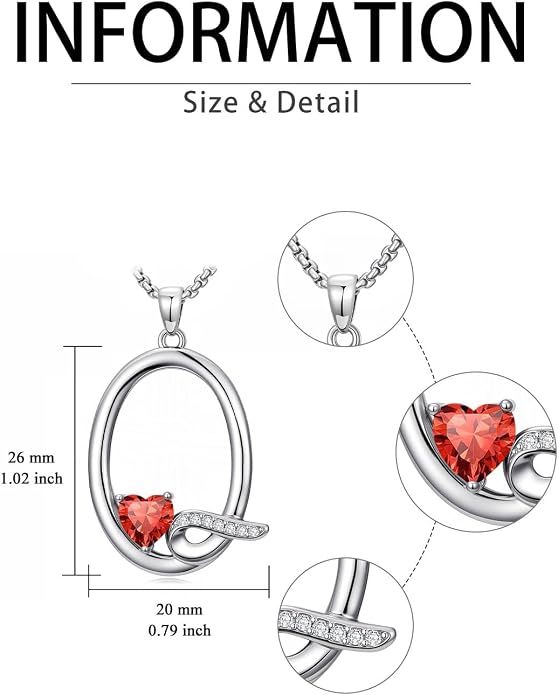 Birthday Gifts for Women Alphabet A to Z Initial Birthstone Pendant Necklaces for Women - 18k White Gold Plated Personalized Name Jewelry Anniversary Graduation Gifts for Wife Her Daughter Girlfriend(with Gift Box)