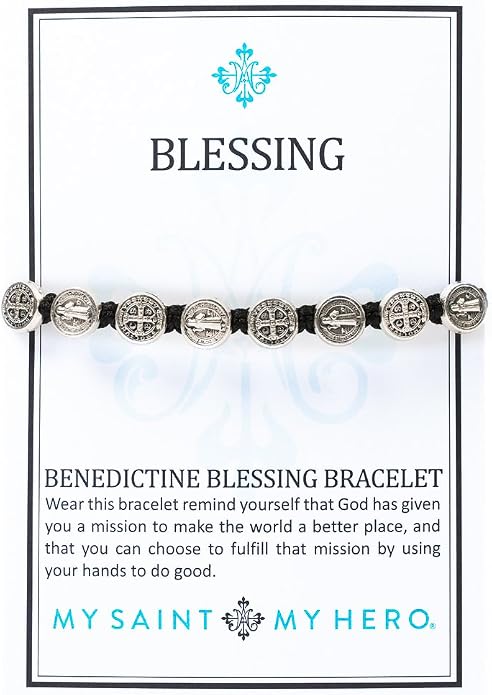 My Saint My Hero Benedictine Blessing Bracelets – Handwoven Spiritual Protection with Medals Hand-Cast In Italy at Sacred Site