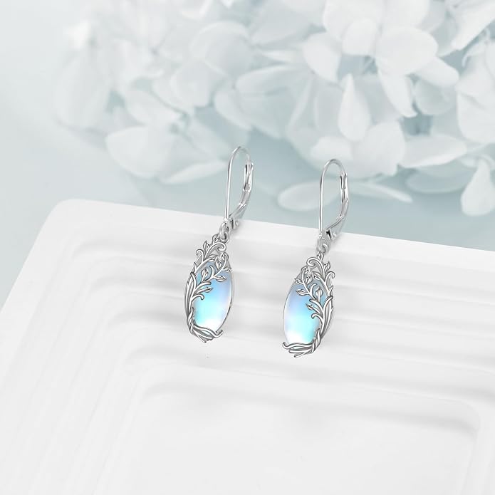 POPLYKE Tree of Life Teardrop Drop Dangle Earrings Sterling Silver Leverback Earrings Jewelry