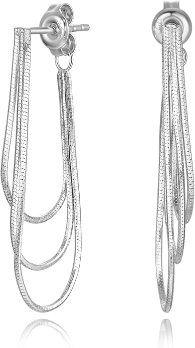 Tassel Earrings for Women Gold Plated Silver Chain Earrings Dainty Minimalist Dangle Drop Studs