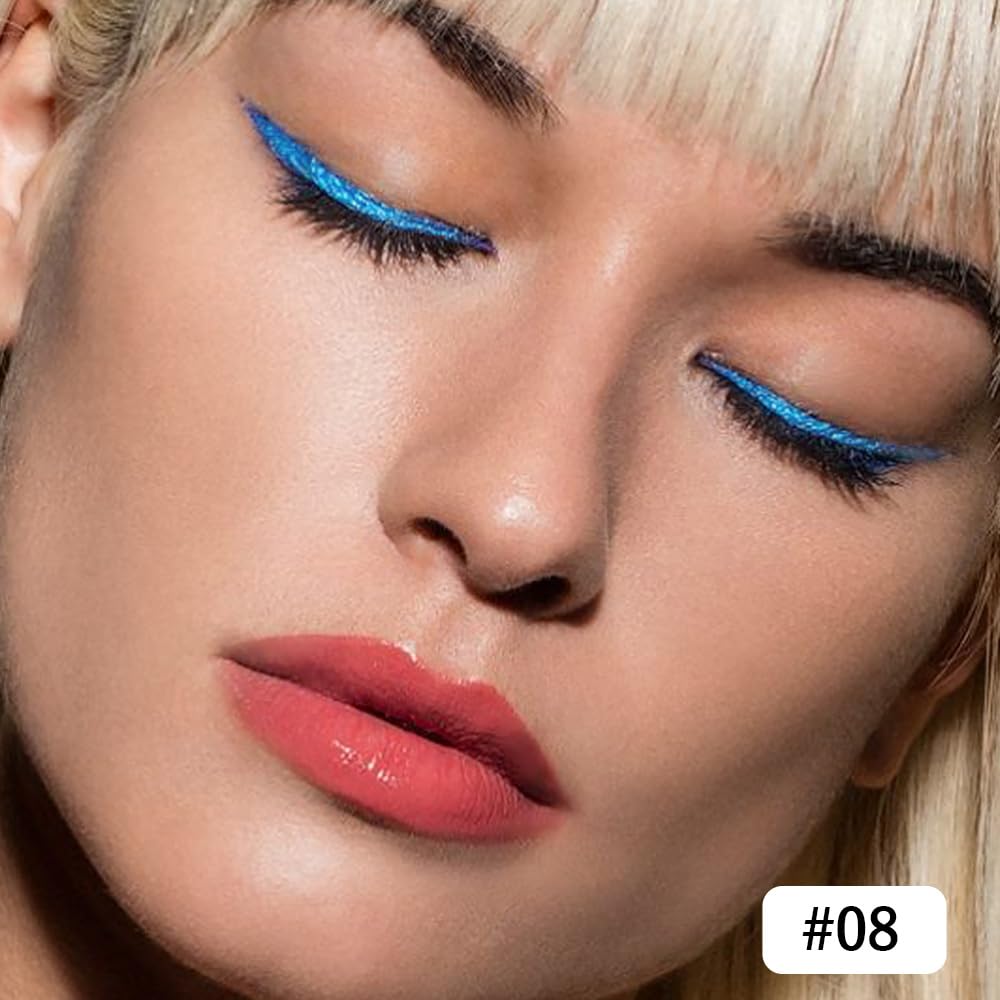 Kaely Gel Eyeliner Pencil for Women, Deep Sea Blue Eye Liner Waterproof Smudge Proof with Sharpener, Waterline Eye Makeup Liners, delineador de ojos contra el agua, Vegan & Cruelty-Free, 08