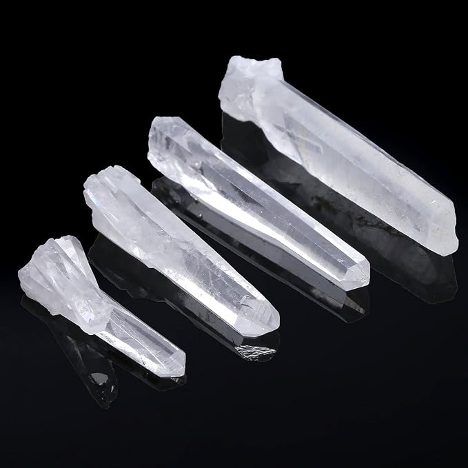 Top Plaza 0.44lb Bulk Irregular Shape Rough Clear Quartz Crystal Points 0.78-1.57'' Raw Natural Stones for Decor Reiki Crystal Healing (Clear Quartz Crystal Points)