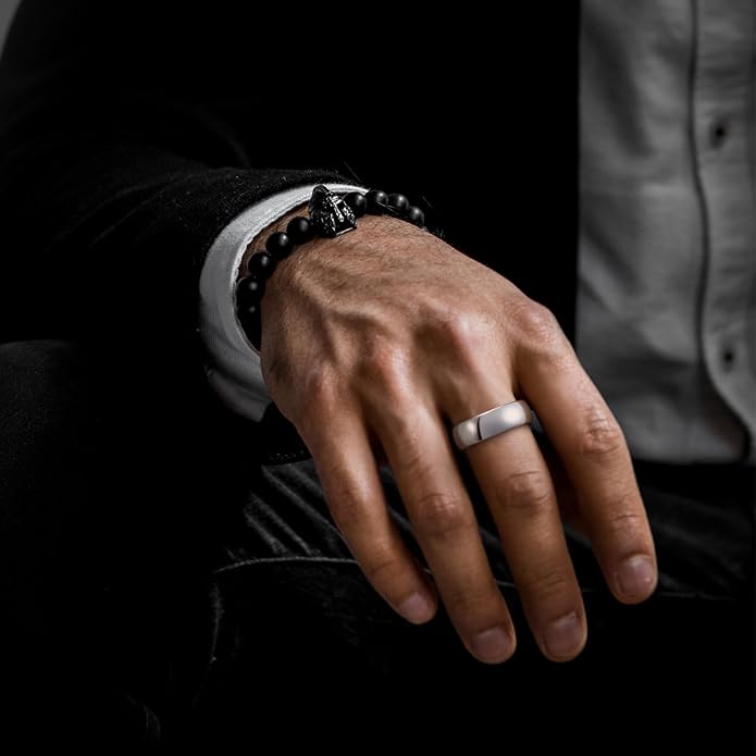 King Will Tungsten Carbide Wedding Band for Men Women Promise Rings for Couples Domed High Polish
