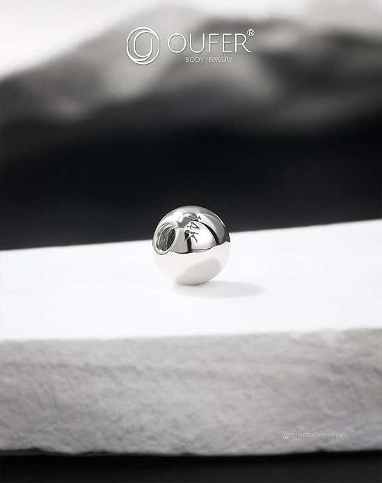 OUFER 14K Solid Gold Clea CZ Replacement Ball Externally Threaded for Belly Button Rings