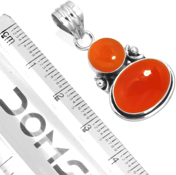 Handmade Genuine 925 Sterling Silver Pendant Necklace Natural Gemstone Crystal, Lapis, Onyx, Amber Oval Round Boho Jewelry For Women