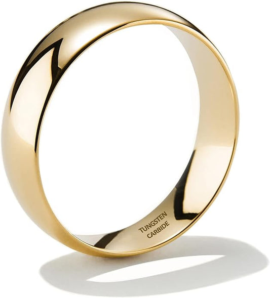 NOKMIT 2mm 4mm 6mm Gold Wedding Bands for Women Men Dainty Gold Silver Tungsten Cigar Band Rings Thumb Pinky Ring High Polish Non Tarnish Comfort Fit Size 4-12
