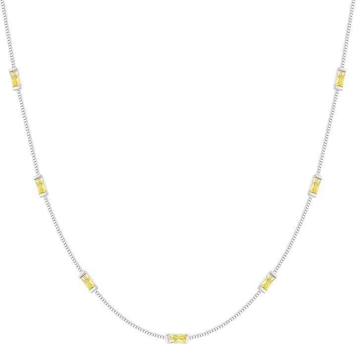 LOUISA SECRET Birthstone Necklaces for Women, 14K Gold Plated Dainty Simple Necklace, 925 Sterling Silver Birthday Anniversary Jewelry Gift for Women Mom Mother
