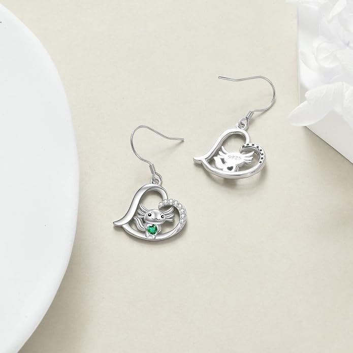 Butterflygold/Cat/dog/Dragonfly/Orca/Bee/Amber/Axolotl/Toothless/Hedgehog/Dragon/Snake/Horse/Mushroom/Anime/Dragonfly Earring for Women Sterling Silver Animals Drop Earring Jewelry Hypoallergenic (silver-butterfly)