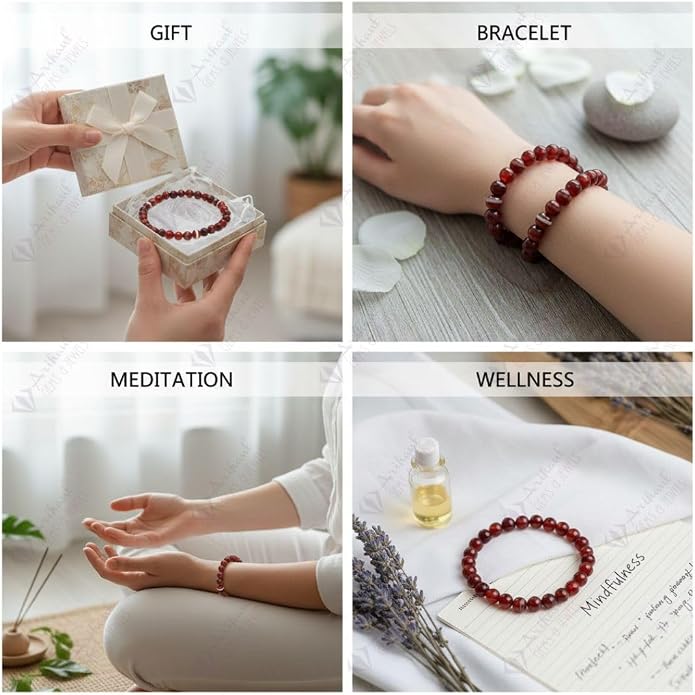 Arihant Gems And Jewels Reiki/Yoga Healing Crystal Stretchable Bracelet,100% Natural And Certified, Astrological Gemstone, Unisex Both For Men & Women - (8 Mm)