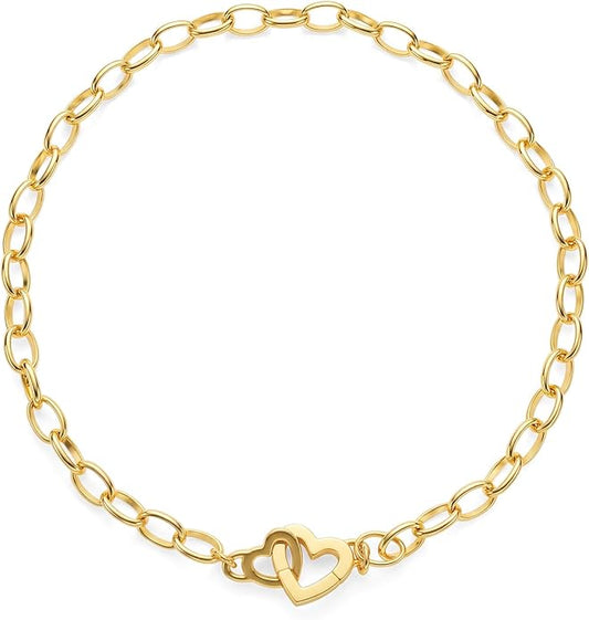 FRUMOS 18K Gold Plated Brass Bracelet for Women, Dainty Adjustable Chain Bracelet, Hypoallergenic Fashion Jewelry for Daily Wear