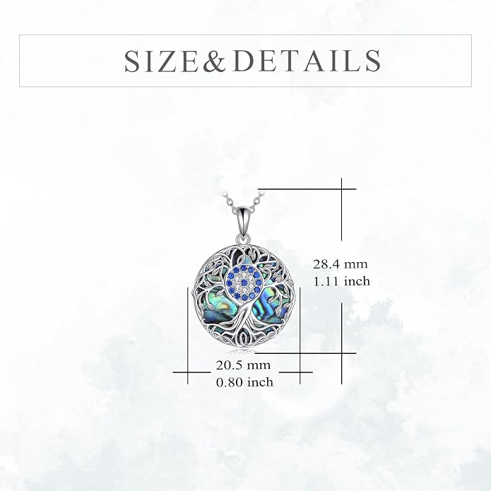YFN Tree of Life Necklace Sterling Silver Celtic Knot Tree Pendant Jewelry Gifts for Women Men