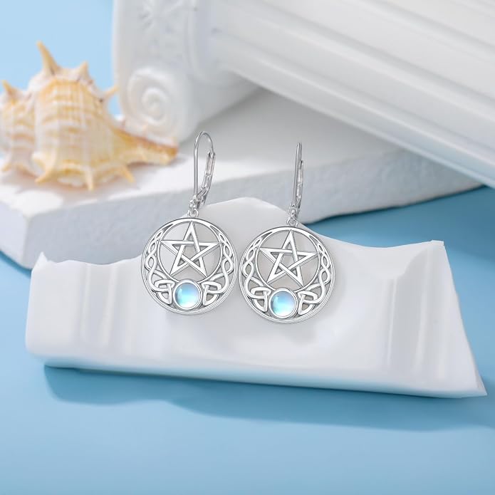 Dorunmo Moonstone Dangle Drop Earrings s925 Sterling Silver Leverback Earrings Filigree Moonstone Jewelry Birthday Gifts for Women