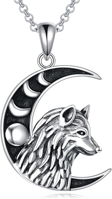 VONALA Gothic Necklace 925 Sterling Silver Punk Dagger/Thor Hammer/Arrowhead Wolf/Lion/Tree of Life Urn Pendant Necklace Viking Amulet Pagan Jewelry Gifts for Women Men Unsex