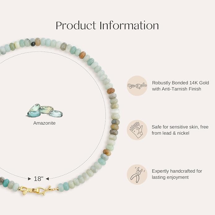 NLIEO Rainbow Colorful Gemstone Beaded Choker Necklace for Women 14K Gold Bow Birthstone Beads Chokers 18inches