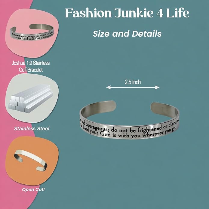 FashionJunkie4Life 925 Sterlin Silver and Stainless Steel Open Cuff Bracelet
