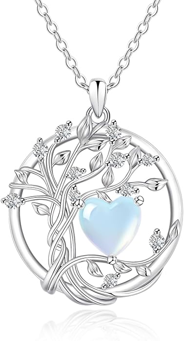 925 Sterling Silver Moonstone Necklace New Beginnings, Graduation Gifts, Created Moonstone Jewelry June Birthstone Necklace for Women, Inspirational Birthday Graduation Gifts for Friend Sister Daughter Mom